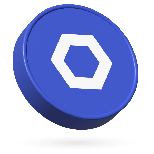 Chainlink (LINK) logo with current market value.